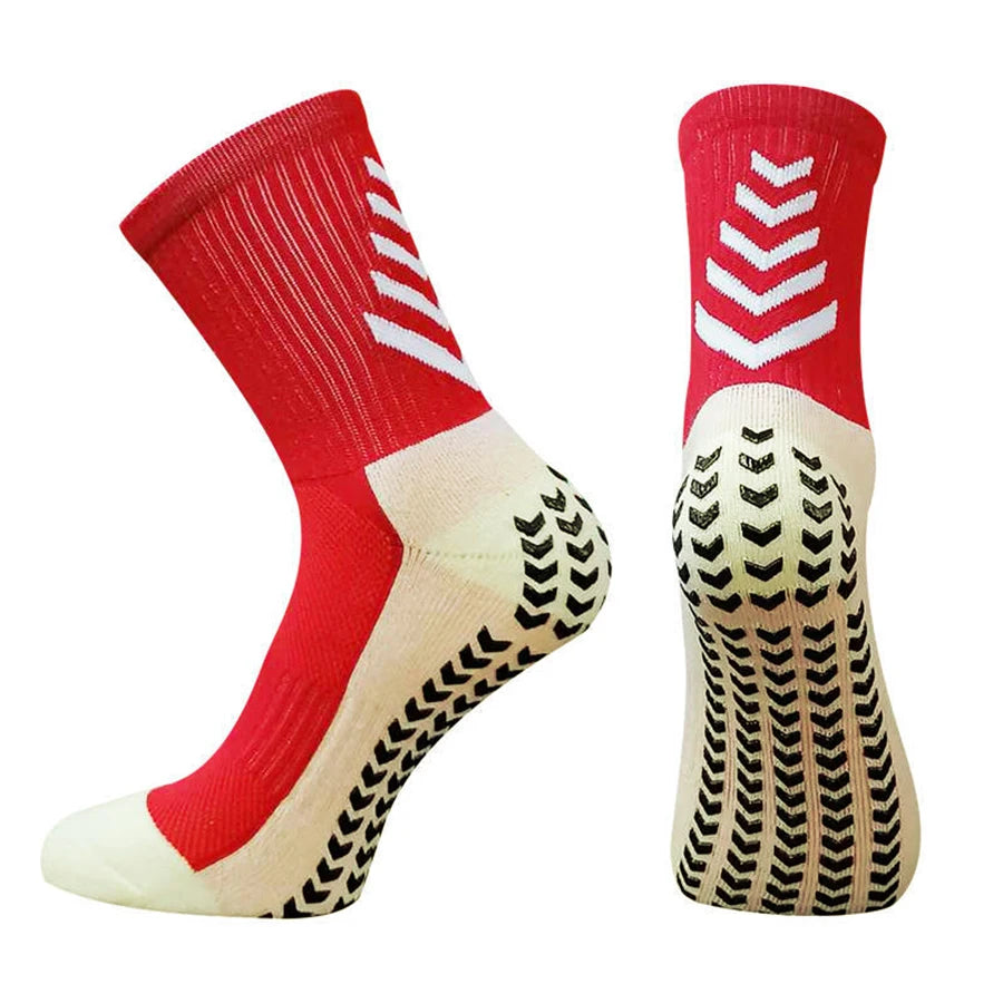 1 Pairs New Men Women Soft Breathable Anti-slip Football Socks Running Soccer Basketball Cycling Sports Grip Socks