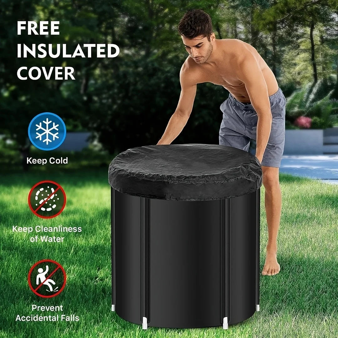 Portable Ice Bath Tub for Athletes and Recovery - Freestanding Cold Water Therapy Spa Soaking Bath for Adults