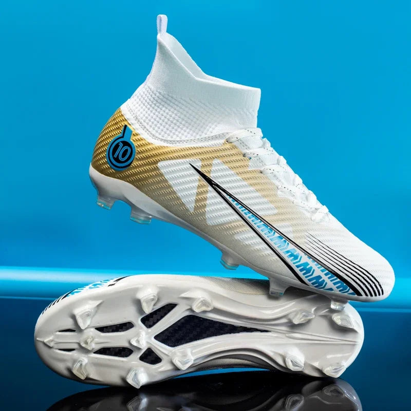 Wholesale Drop Shipping Men Soccer Shoes Professional Training Sport Cleats Football Sneaker Ankle Unisex Outdoor Ultralight