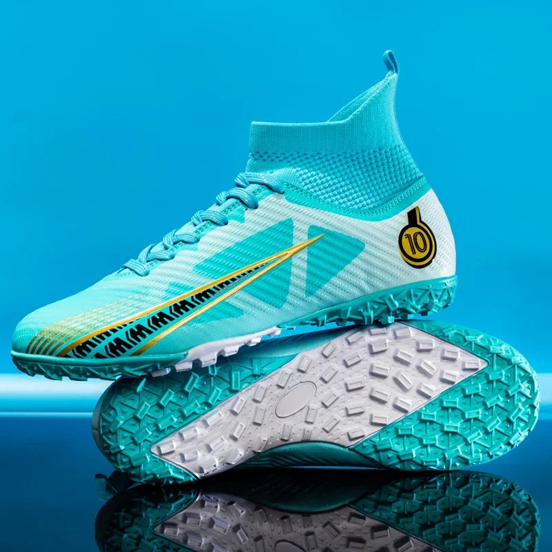 Wholesale Drop Shipping Men Soccer Shoes Professional Training Sport Cleats Football Sneaker Ankle Unisex Outdoor Ultralight