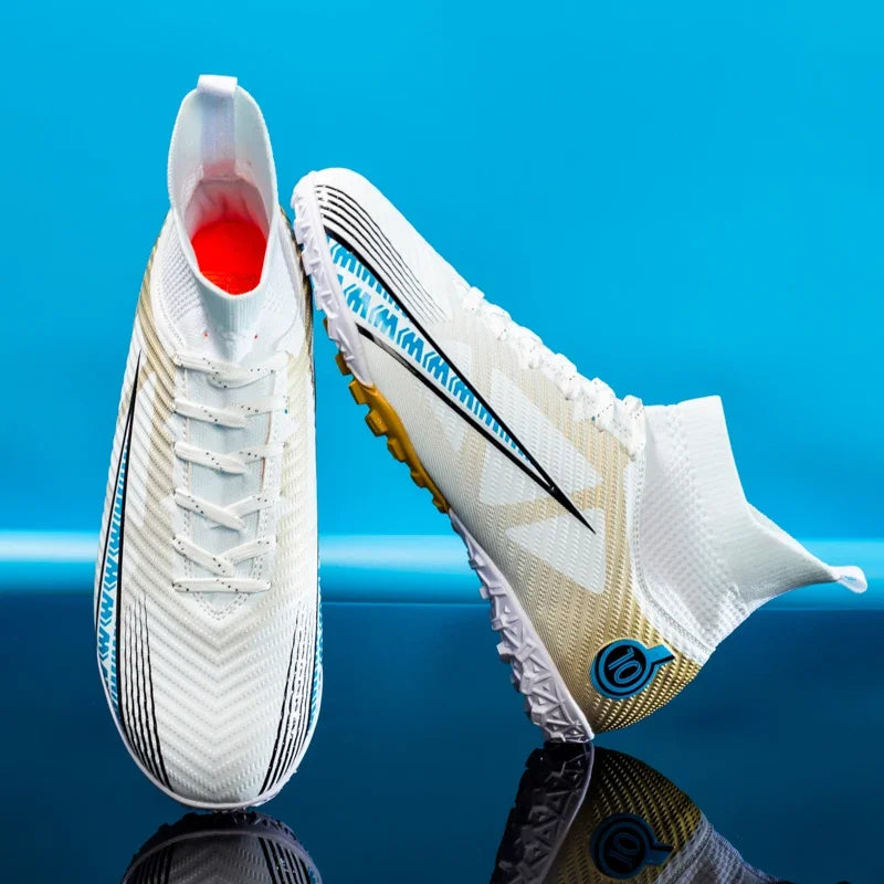 Wholesale Drop Shipping Men Soccer Shoes Professional Training Sport Cleats Football Sneaker Ankle Unisex Outdoor Ultralight